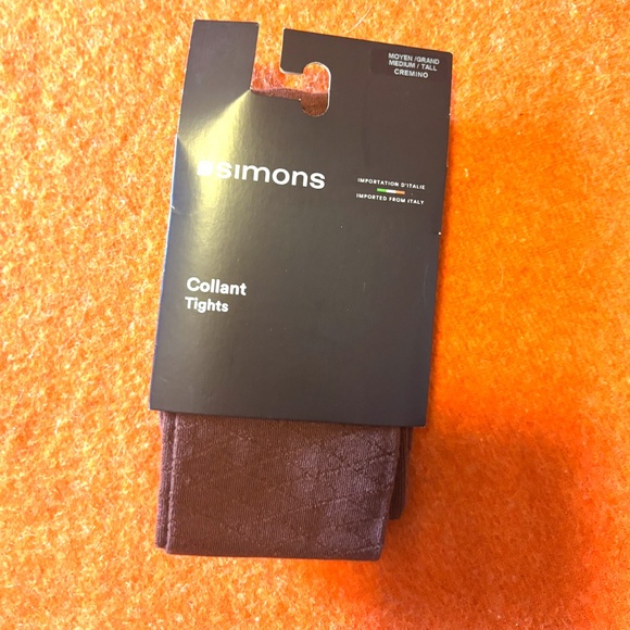 Chocolate expresso touch of cashmere diamond tights made in Italy NWT - Picture 4 of 7